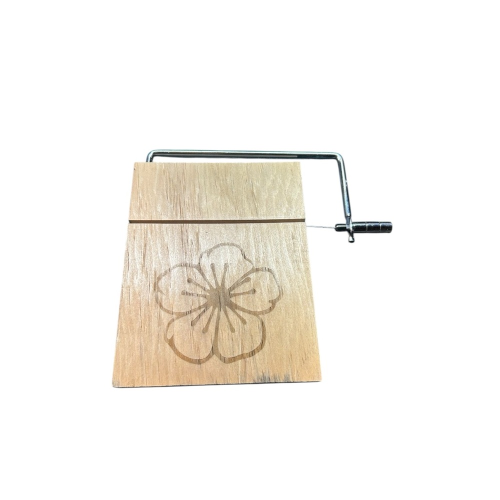 Handmade Wooden Cheese Slicer with Sakura Flower Engraving
